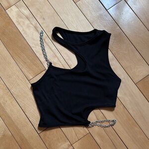 Black Chain Strap Women's Top